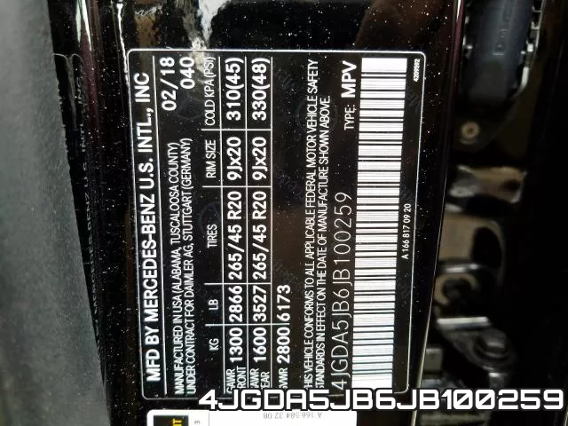 4JGDA5JB6JB100259 фото 2