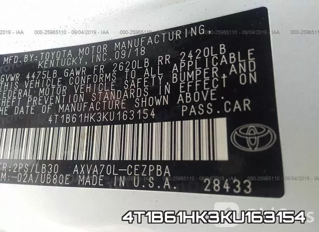 4T1B61HK3KU163154 фото 10