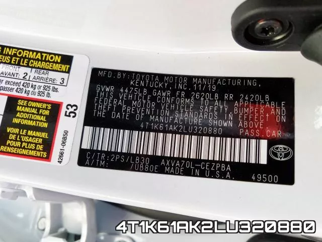 4T1K61AK2LU320880 фото 2