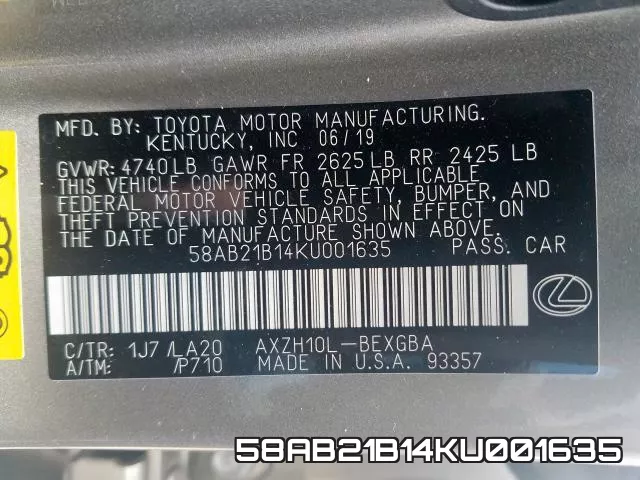 58AB21B14KU001635 фото 2