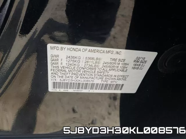 5J8YD3H30KL008576 фото 2