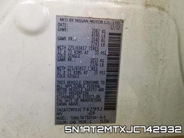 5N1AT2MTXJC742932 фото 2