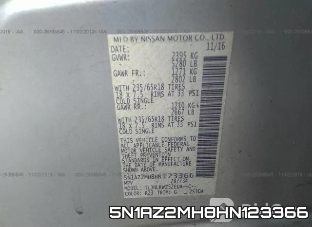5N1AZ2MH8HN123366 фото 10