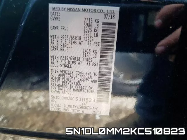 5N1DL0MM2KC510823 фото 2