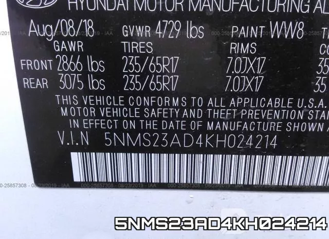 5NMS23AD4KH024214 фото 10