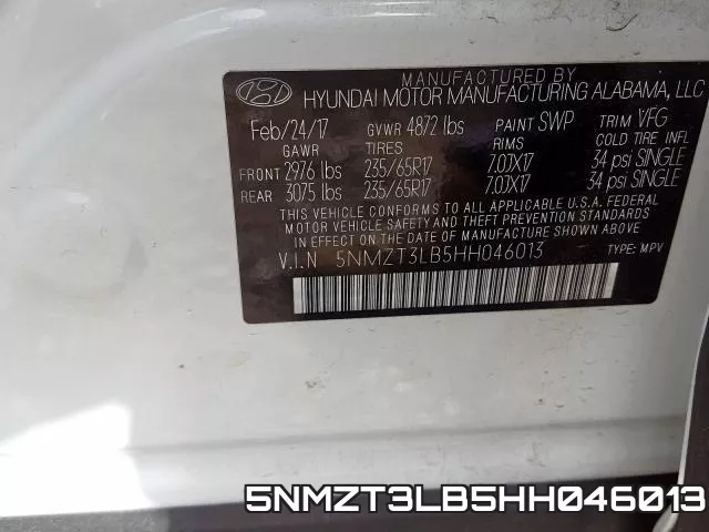 5NMZT3LB5HH046013 фото 2