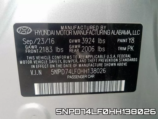5NPD74LF0HH138026 фото 2