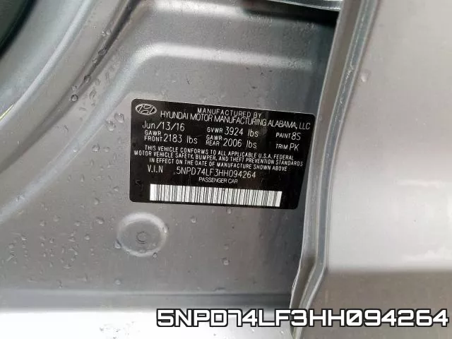 5NPD74LF3HH094264 фото 2