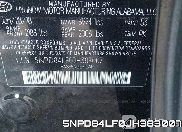 5NPD84LF0JH383007 фото 10