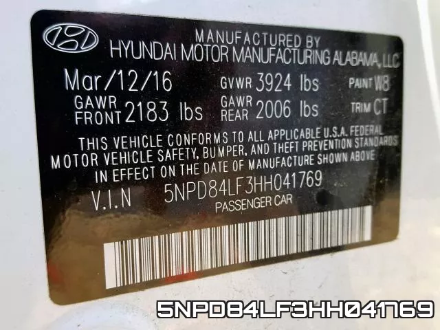 5NPD84LF3HH041769 фото 2
