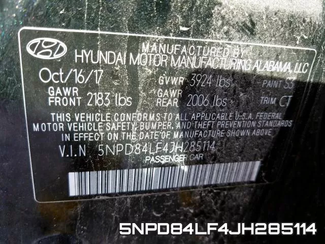 5NPD84LF4JH285114 фото 2