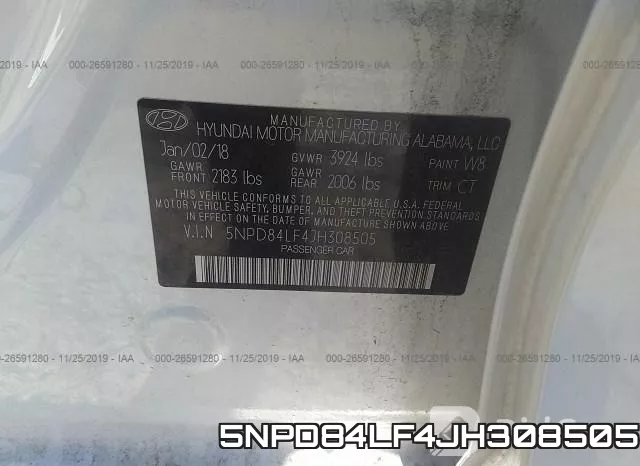 5NPD84LF4JH308505 фото 10