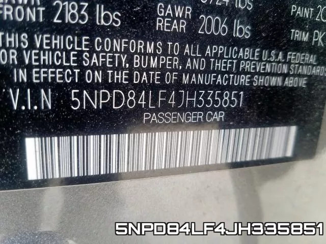 5NPD84LF4JH335851 фото 2