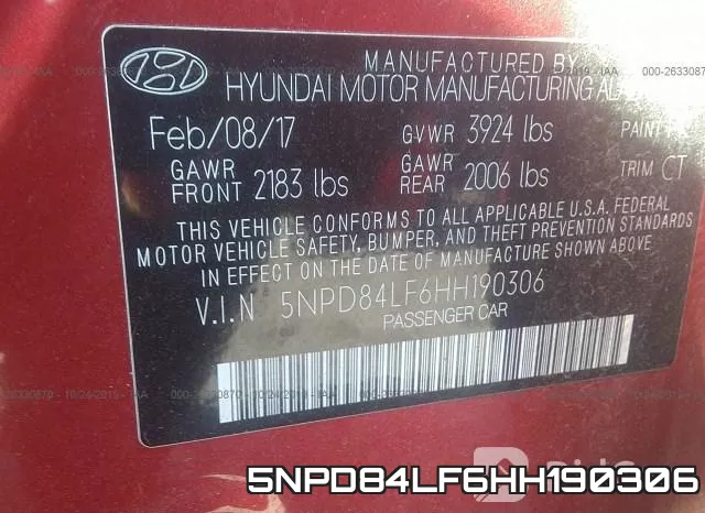 5NPD84LF6HH190306 фото 10