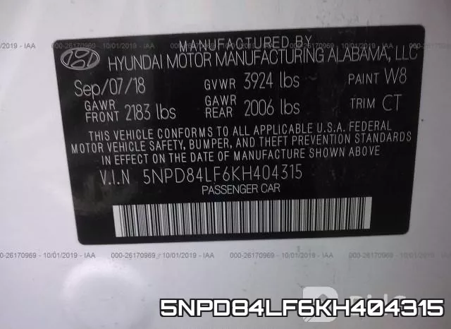 5NPD84LF6KH404315 фото 10