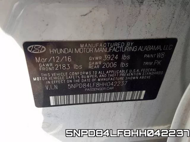 5NPD84LF8HH042237 фото 2
