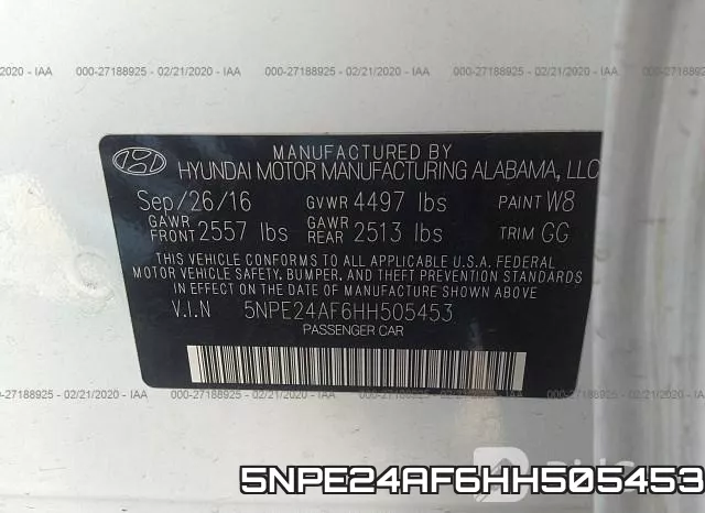 5NPE24AF6HH505453 фото 10