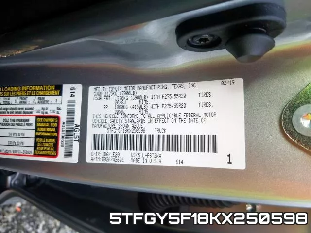 5TFGY5F18KX250598 фото 2