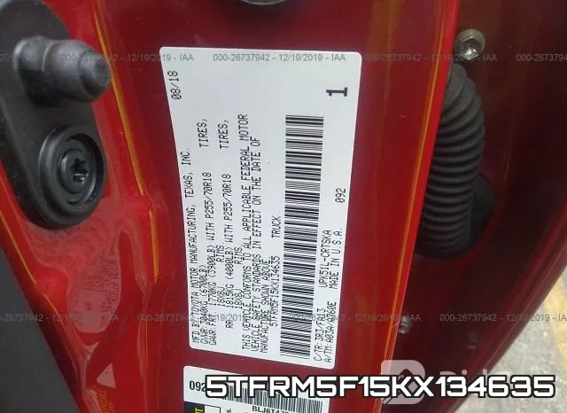 5TFRM5F15KX134635 фото 10
