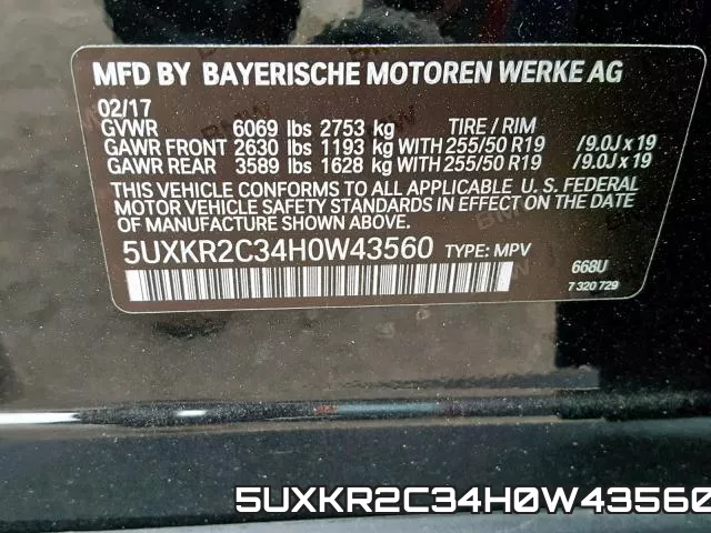 5UXKR2C34H0W43560 фото 2