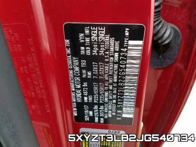 5XYZT3LB2JG540734 фото 2