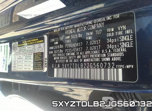 5XYZTDLB2JG560732 фото 10