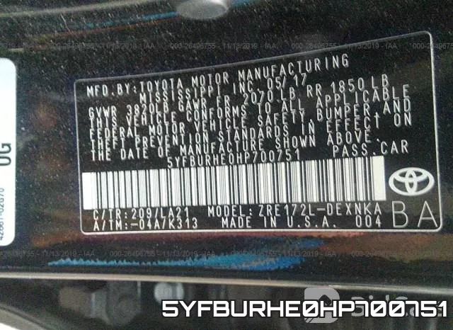 5YFBURHE0HP700751 фото 10