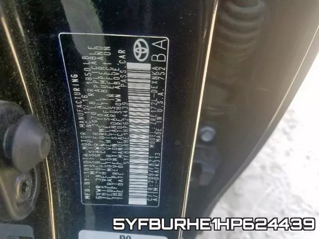 5YFBURHE1HP624439 фото 2