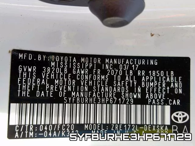 5YFBURHE3HP671729 фото 2