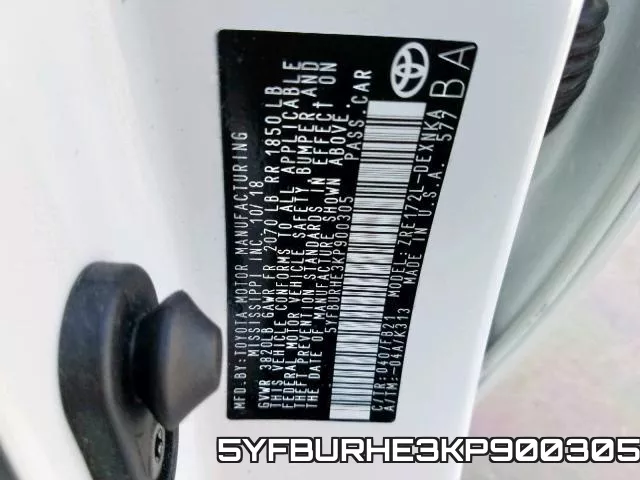 5YFBURHE3KP900305 фото 2
