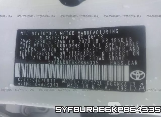 5YFBURHE6KP864335 фото 10