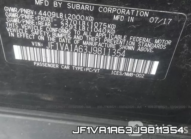 JF1VA1A63J9811354 фото 10