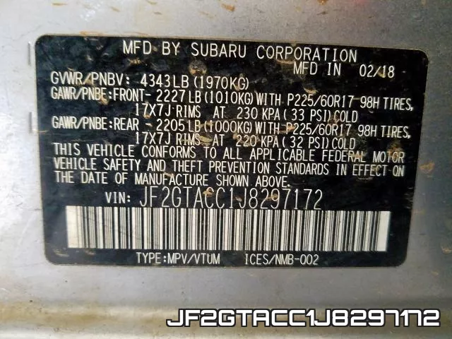 JF2GTACC1J8297172 фото 2