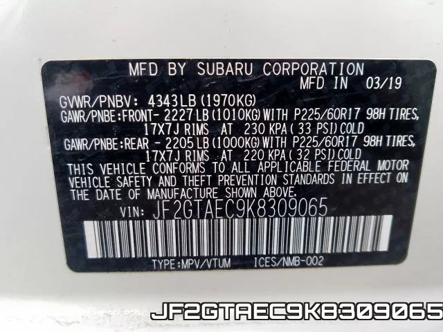 JF2GTAEC9K8309065 фото 2