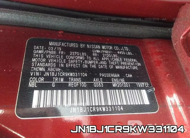 JN1BJ1CR9KW331104 фото 10