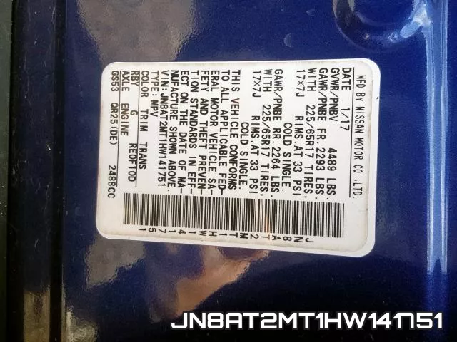 JN8AT2MT1HW141751 фото 2