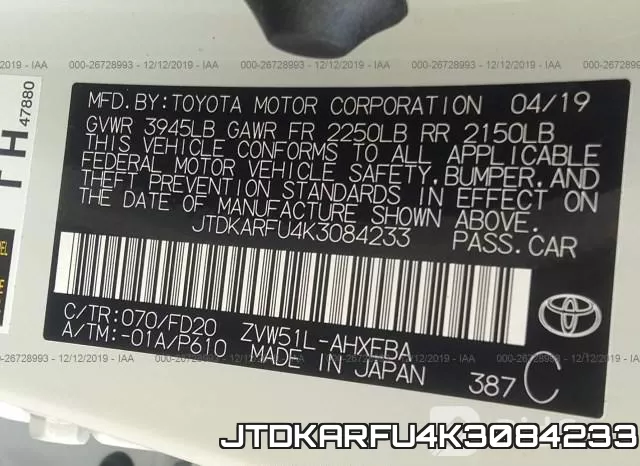 JTDKARFU4K3084233 фото 10