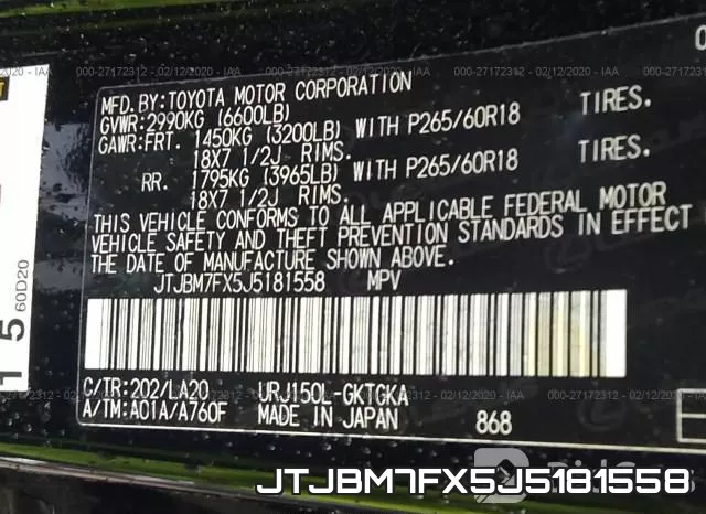 JTJBM7FX5J5181558 фото 10