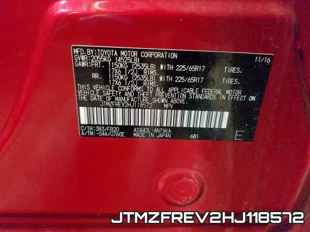JTMZFREV2HJ118572 фото 2
