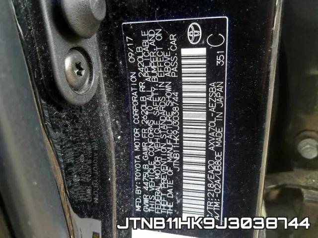 JTNB11HK9J3038744 фото 2
