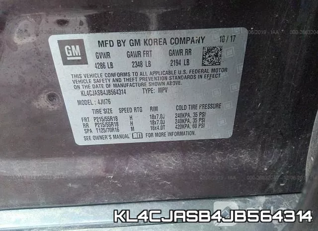 KL4CJASB4JB564314 фото 10