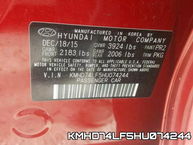 KMHD74LF5HU074244 фото 2