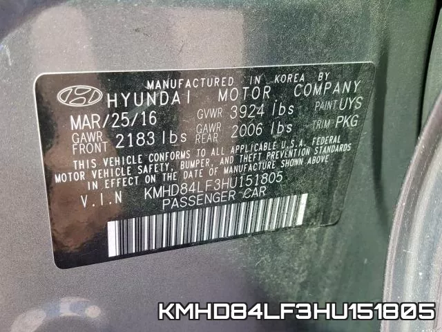 KMHD84LF3HU151805 фото 2