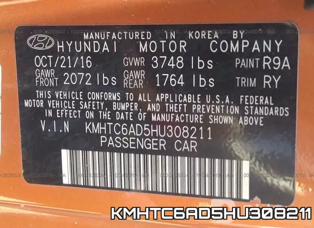 KMHTC6AD5HU308211 фото 10