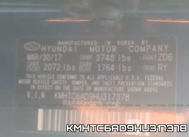 KMHTC6AD9HU317378 фото 10