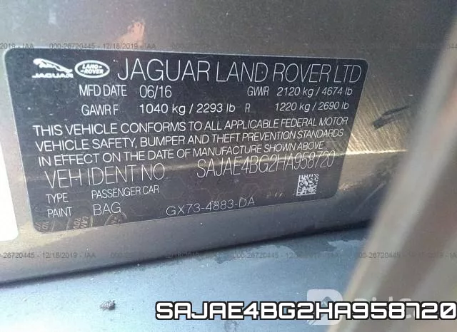 SAJAE4BG2HA958720 фото 10