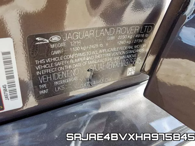 SAJAE4BVXHA975845 фото 2