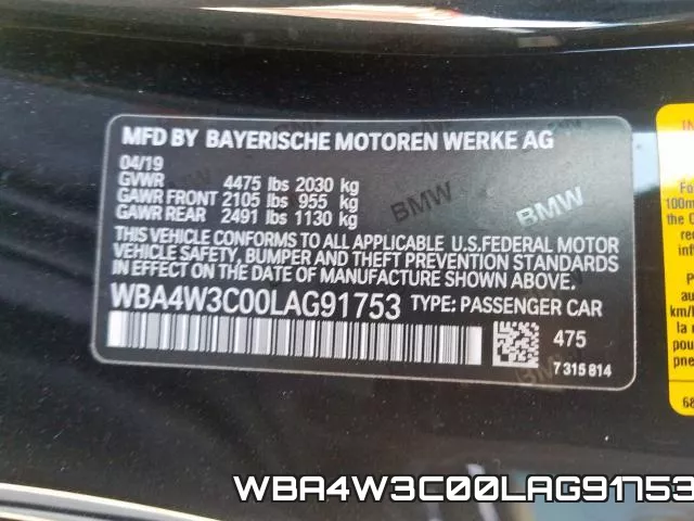 WBA4W3C00LAG91753 фото 2