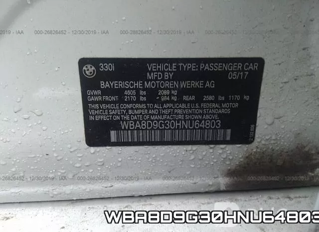 WBA8D9G30HNU64803 фото 10