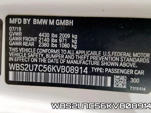 WBS2U7C56KVB08914 фото 2